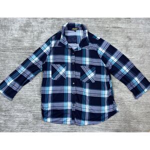 Absolutely Famous Shirt‎ Women 2X Plaid Roll Tab Pockets